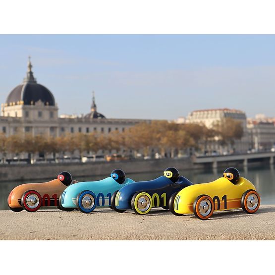 Vilac Voiture en bois Old Sport Compet turquoise