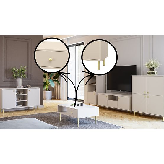 Vitrine colonne pour salon Venus cachemire 1