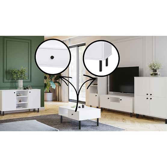 Vitrine de salon Venus blanche loft