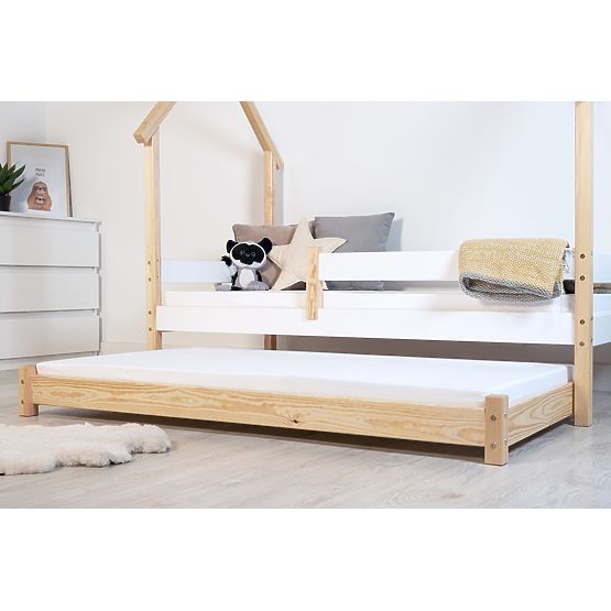 Lit gigogne Vario avec matelas en mousse - naturel