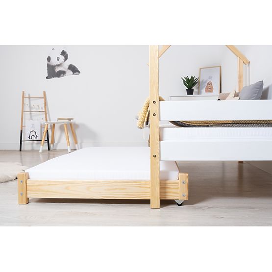 Lit gigogne Vario avec matelas en mousse - naturel