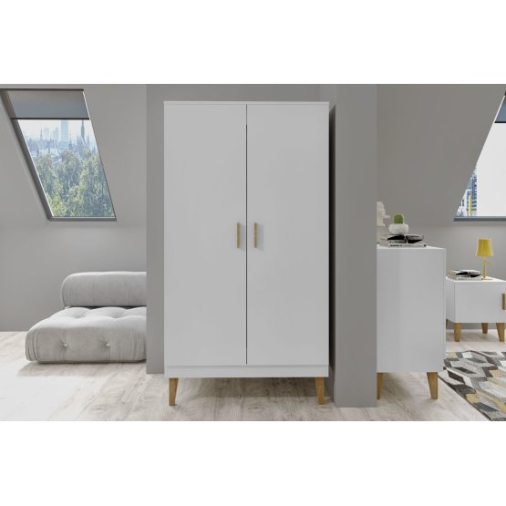 Garde-robe 2 portes KUBI - blanche