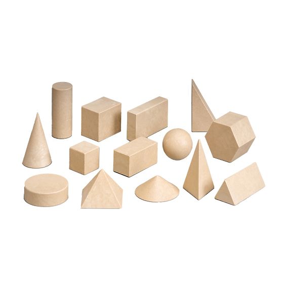 Wissner Ensemble de solides géométriques en bois 14 pcs