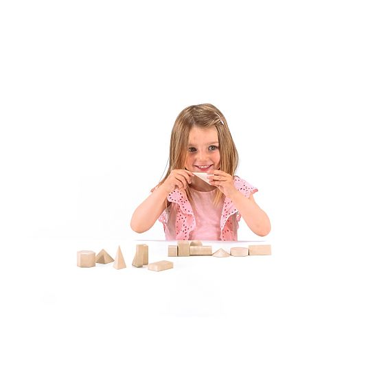 Wissner Ensemble de solides géométriques en bois 14 pcs