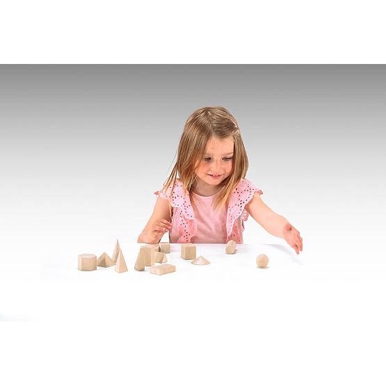 Wissner Ensemble de solides géométriques en bois 14 pcs