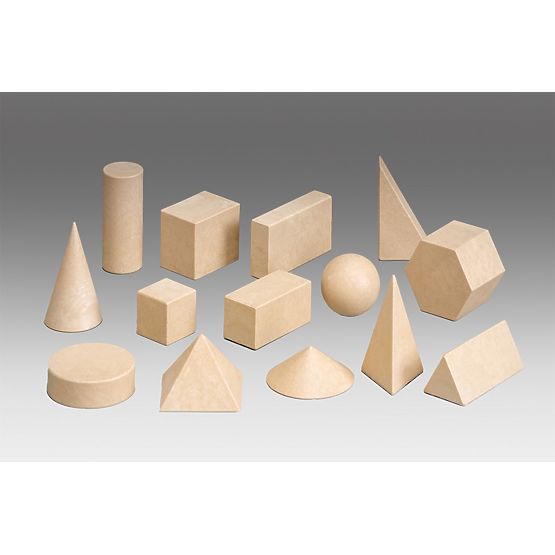 Wissner Ensemble de solides géométriques en bois 14 pcs