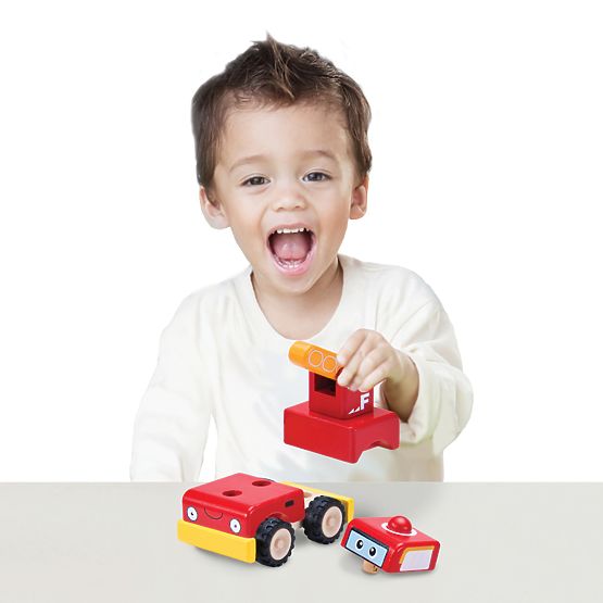 Wonderworld Mini camion de pompier en bois