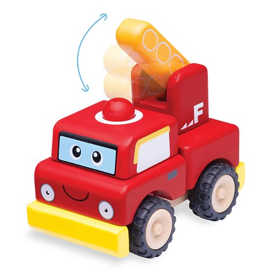 Wonderworld Mini camion de pompier en bois