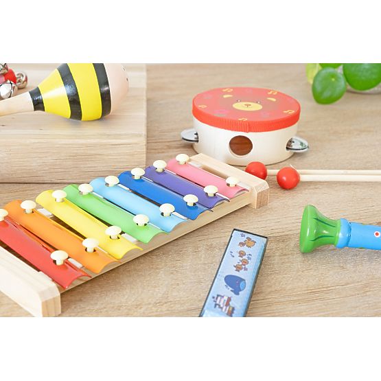 Xylophonique - Ensemble de 7 instruments de musique en bois