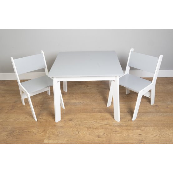 Ourbaby - Table enfant et chaises - gris-blanc
