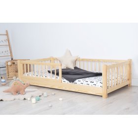 Lit enfant PILOU en blanc avec barrière amovible pour chambre enfant