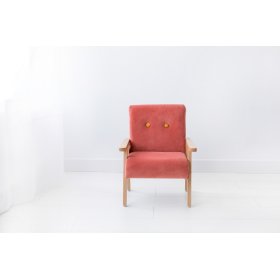 Fauteuil enfant rétro Velours - corail, Modelina Home