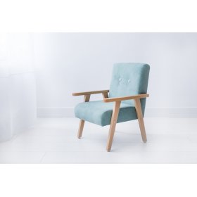Fauteuil enfant rétro Velour - menthe, Modelina Home