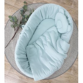 Lit en osier avec équipement pour bébé - menthe, TOLO