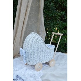 Landau en osier pour poupées - blanc, Ourbaby®