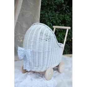 Landau en osier pour poupées - blanc, Ourbaby®