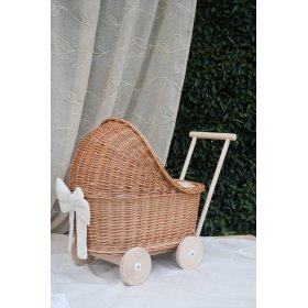 Landau en osier pour poupées - naturel, Ourbaby