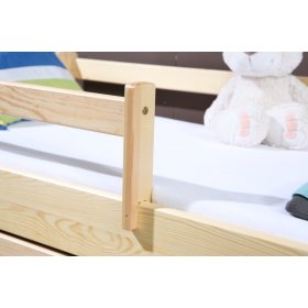 Lit enfant Woody avec barrière - naturel, Ourbaby