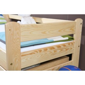 Lit enfant Woody avec barrière - naturel