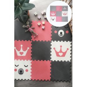 Tapis de jeu en mousse 9 pcs - Ours en peluche et couronne, VYLEN