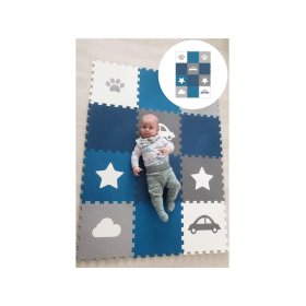 Tapis de jeu en mousse 12 pcs - Nuage, voiture, chaussure, étoiles, VYLEN