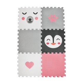 Tapis de jeu en mousse 6 pcs - Ours, pingouin, coeur et patte, VYLEN