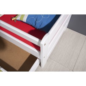 Lit Woody avec barrière - blanc