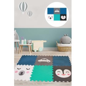 Tapis de jeu en mousse 6 pcs - Ours, pingouin et voiture, VYLEN