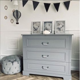 Commode 4 tiroirs Ines Gris, Bellamy