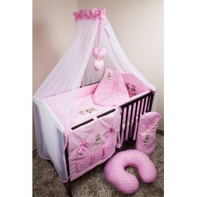Set literie à lit bébé 135x100cm Rabbit rose