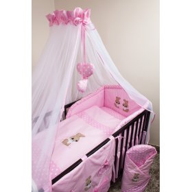 Set literie à lit bébé 135x100cm Rabbit rose, Ankras