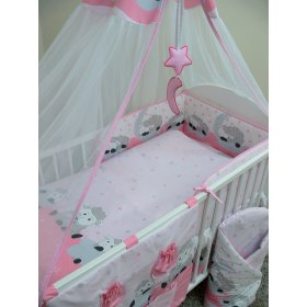Set literie à lit bébé 120x90cm agneau rose, Ankras
