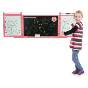 Tableau magnétique / craie pour enfants sur le mur - rose