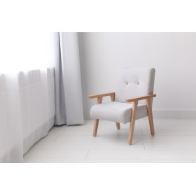 Chaise enfant rétro Velour - gris clair