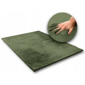 Tapis lapin en soie - vert olive