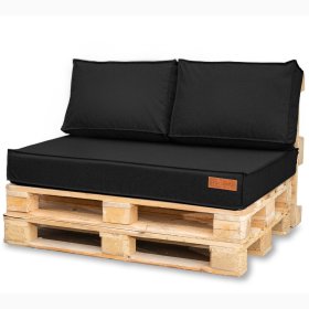 Ensemble de coussins pour meubles en palette - Noir, FLUMI