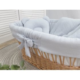 Parure de lit pour berceau en osier - gris