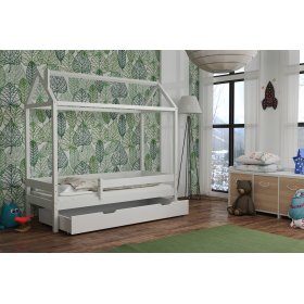 Lit enfant maison Paul - blanc, Ourbaby