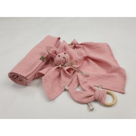 Ensemble mousseline bébé - rose