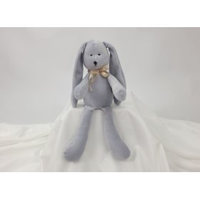 Peluche Lapin velours 35 cm - gris, TOLO