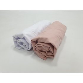 Ensemble de draps 2 mcx - Blanc et rose pâle