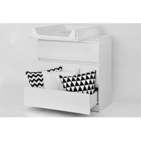 Commode à langer STARDUST avec rallonge - blanc