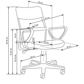 Chaise pivotante pour enfants Timmy gris