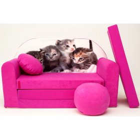 Canapé enfant Chatons - rose