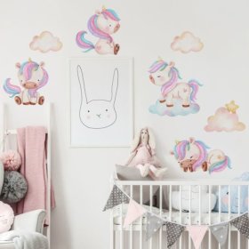 Stickers muraux - Licornes XL
