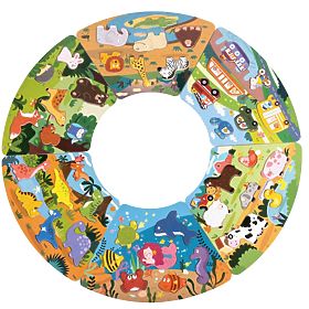 2Kids Toys Puzzle en bois Cercle connectable 6 en 1