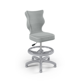 Chaise de bureau ergonomique pour enfant réglable en hauteur de 119 à 142 cm - gris