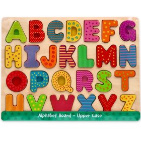 Alphabet puzzle en bois - lettres majuscules, Lelin