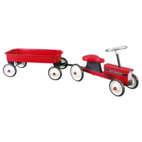 Tracteur videur avec remorque - rouge