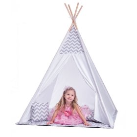 Tente tipi enfant gris-blanc